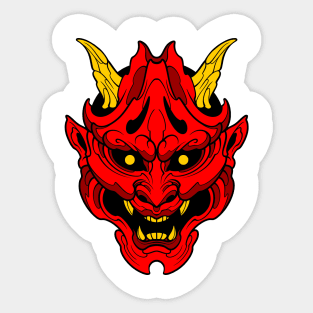 oni mask fantasy style Sticker